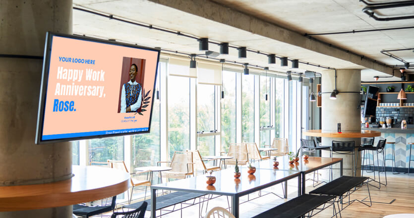work anniversary digital signage
