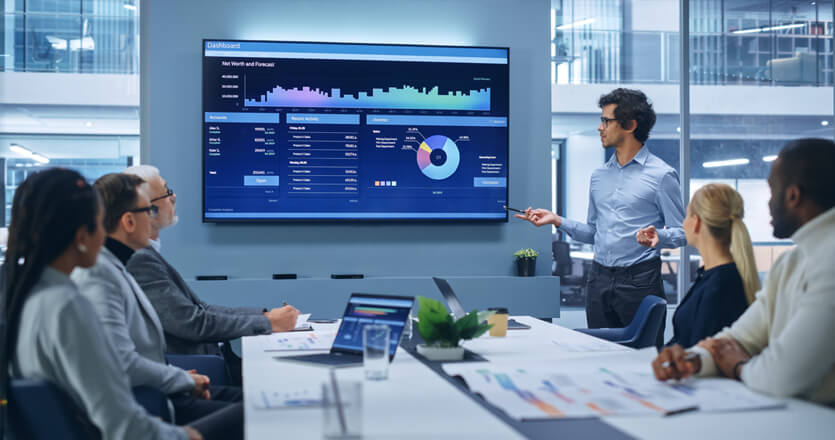 digital signage in a meeting room