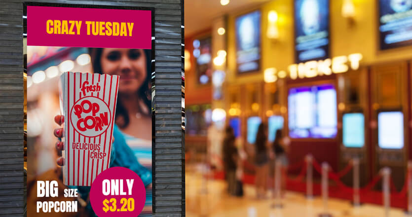 movie theater digital signage