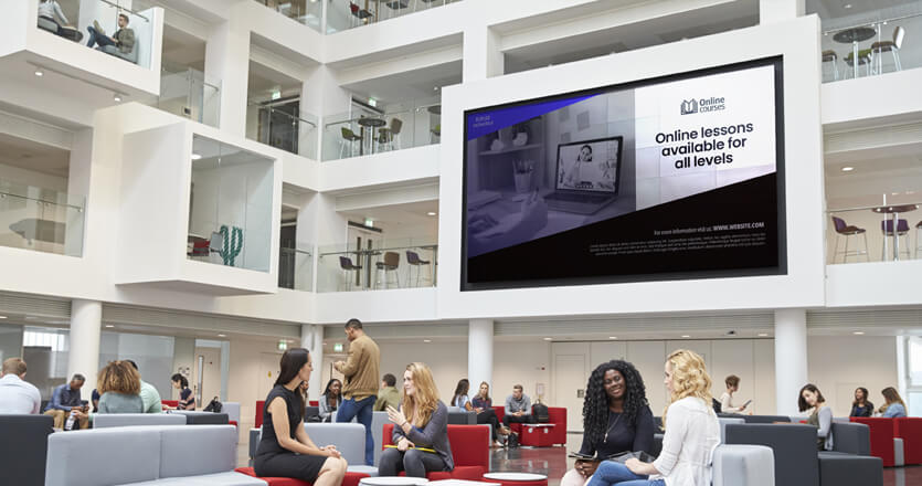 digital signage in a university