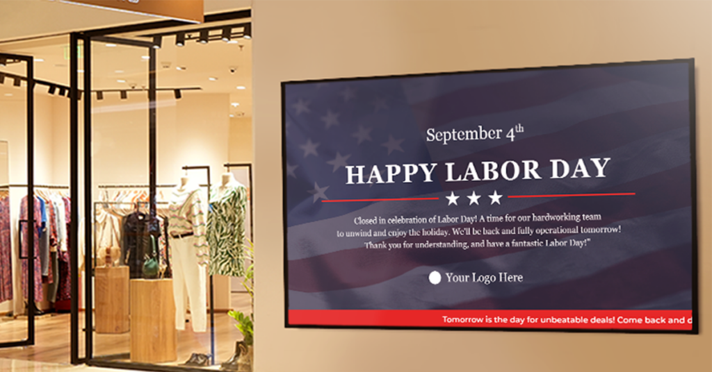 happy labor day digital sign