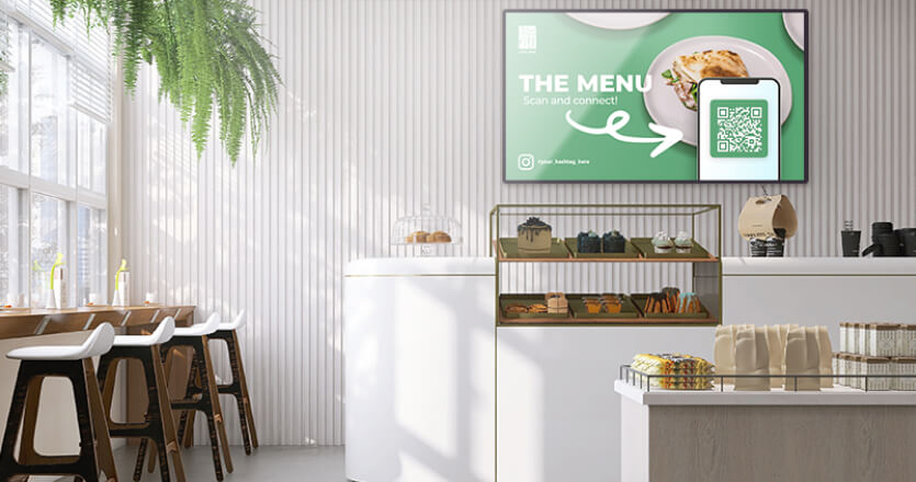 Showcasing a menu template in a cafe